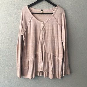 Free People Pink Long Sleeve